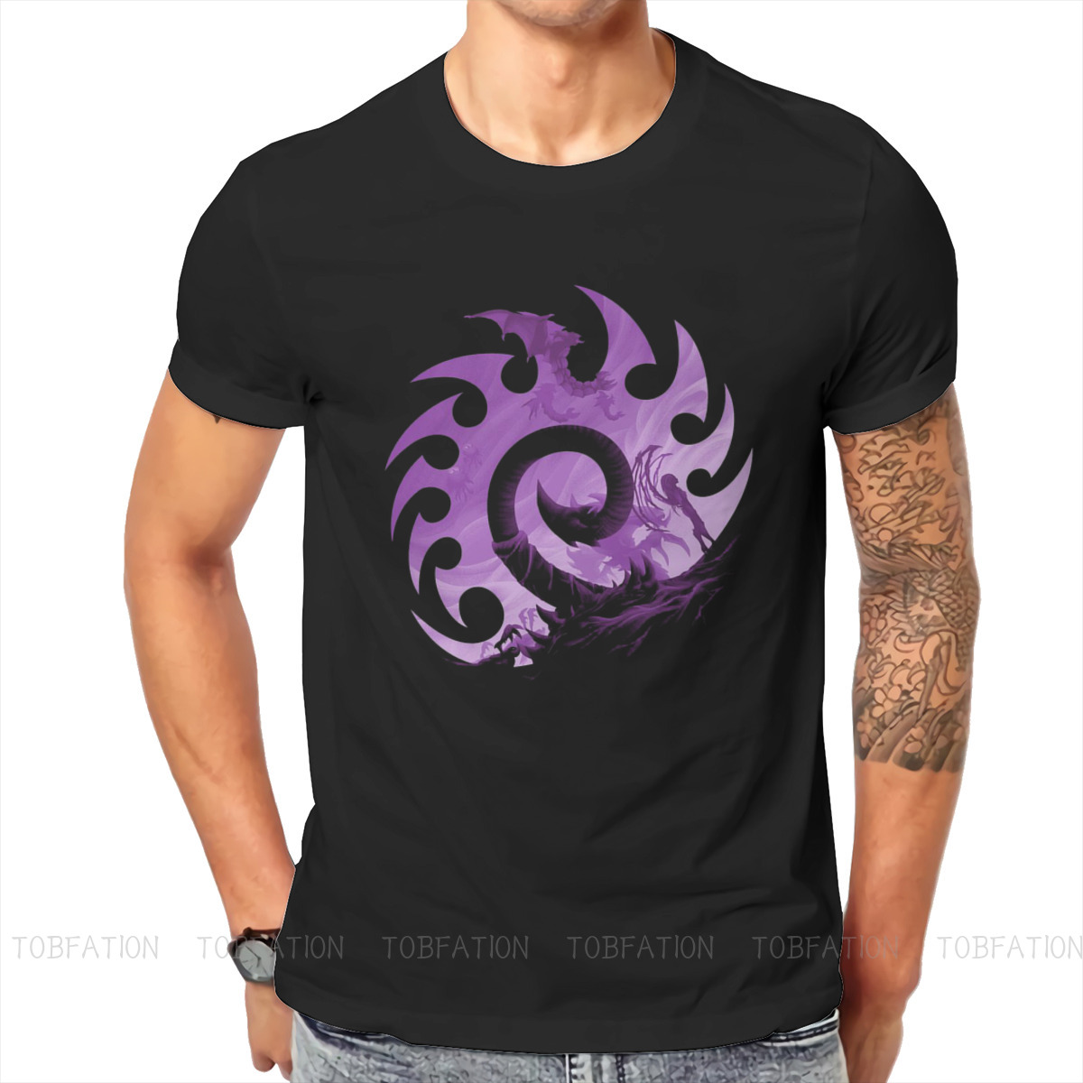 Retro Gaming T Shirt - StarCraft لعبة العلوم العسكرية ارشي تسجيل